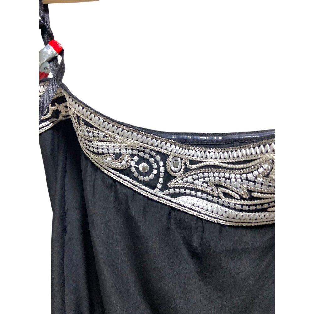 White House Black Market Black and Silver One-Shoulder Blouse - Picture 8 of 14